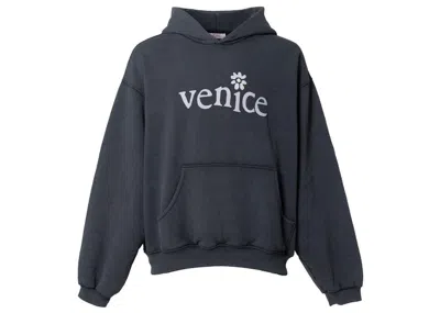 Pre-owned Erl Men's  Venice Fleece Hoodie In Black