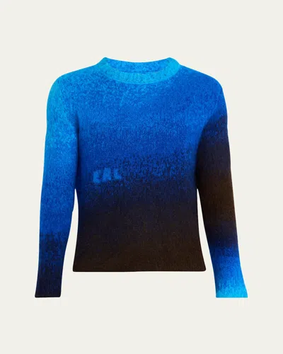 Erl Men's Gradient Mohair-blend Sweater In Blue