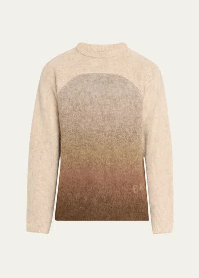 Erl Men's Gradient Rainbow Mohair-blend Sweater In 2 - Brown