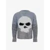 ERL ERL MEN'S GREY SKULL KNITTED JUMPER