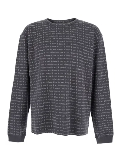 Erl Men's Jacquard Knit Long-sleeve Tee In 100% Cotton Jersey In Brown