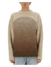 Erl Gradient Mohair Blend Knit With Relaxed Silhouette In Brown