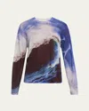Erl Men's Ocean-print Sweater In Multi