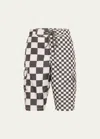 ERL MEN'S PANELED CHECKER CARGO SHORTS