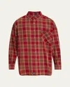 Erl Plaid-check Shirt In Red Plaid