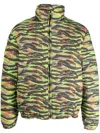 Erl Multicolor Printed Quilted Down Jacket In Multi