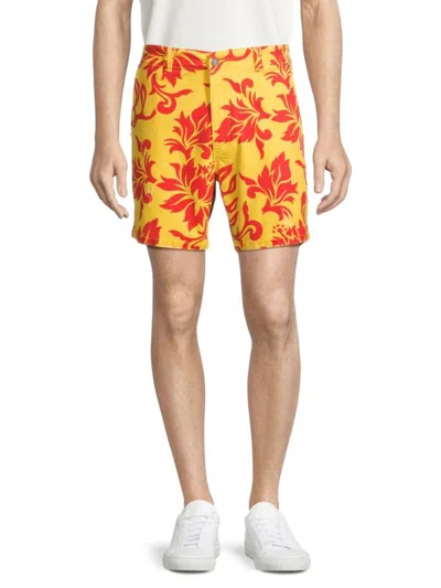 Erl Graphic-print Knee-length Shorts In Yellow