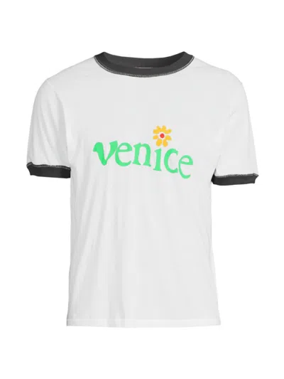 Erl Men's Venice Cotton T-shirt In White