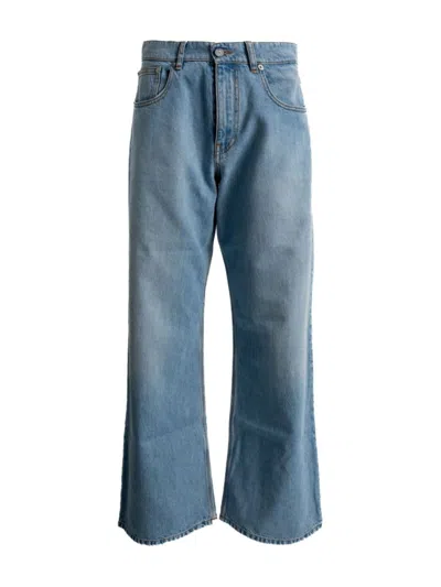 Erl Men's Wide-leg Denim Jeans In Blue