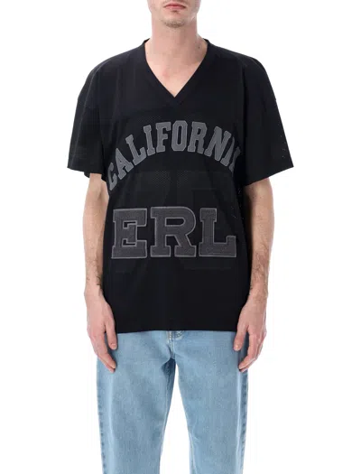Erl Mesh Football Jersey T-shirt In Black