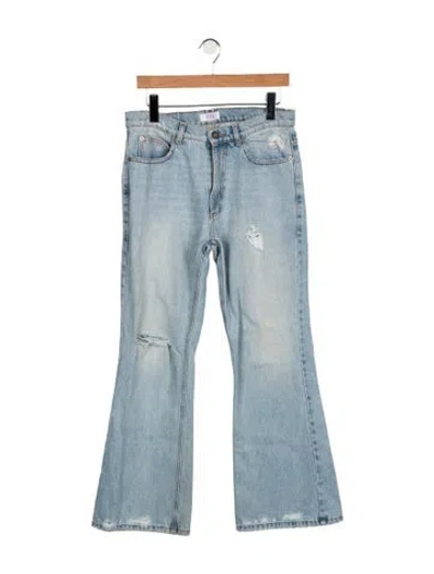 Pre-owned Erl Mid-rise Flared Jeans In Blue