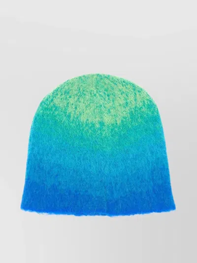 Erl Mohair Blend Beanie Hat Gradient In Blue