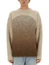 Erl Gradient Mohair Blend Knit With Relaxed Silhouette In Brown