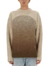 Erl Gradient Mohair Blend Knit With Relaxed Silhouette In Brown