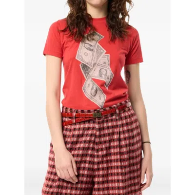 Erl Money Graphic-print T-shirt In Red