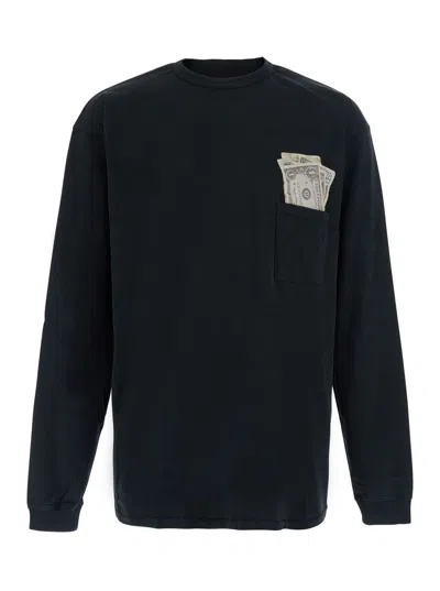 Erl Money Unisex Long Sleeve Knit Tee In Black