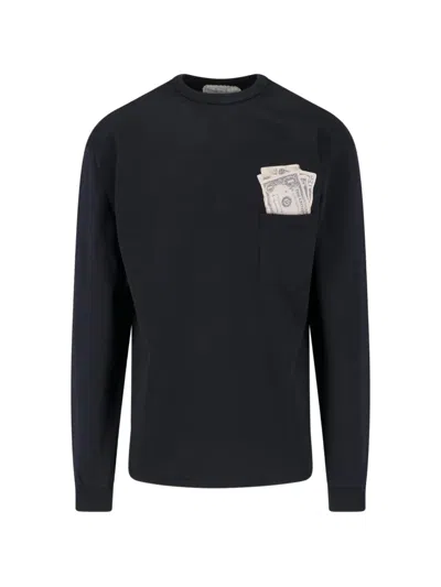 Erl Money-patch Long-sleeve T-shirt In Black