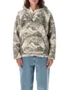 Erl Fleece Hoodie In Neutrals