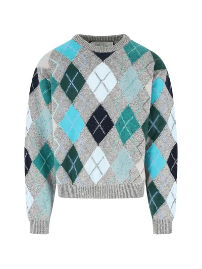 ERL ARGYLE CREW-NECK SWEATER