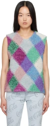 Erl Multicolor Argyle Vest In Multi 1