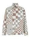 Erl Multicolor Jacket With Asymmetric Check Motif In Grey