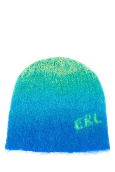 Pre-owned Erl Multicolor Mohair Blend Beanie Hat