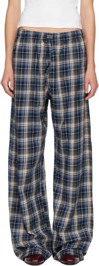 ERL NAVY PLAID LOUNGE PANTS