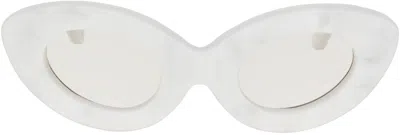 Erl Off-white Betty Sunglasses In Mother Of Pearl 2