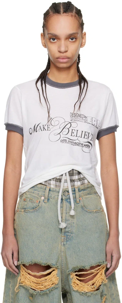 Erl Off-white 'make Believe' T-shirt In White 1