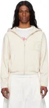Erl Varsity Zip-up Hoodie Knit In Light Grey