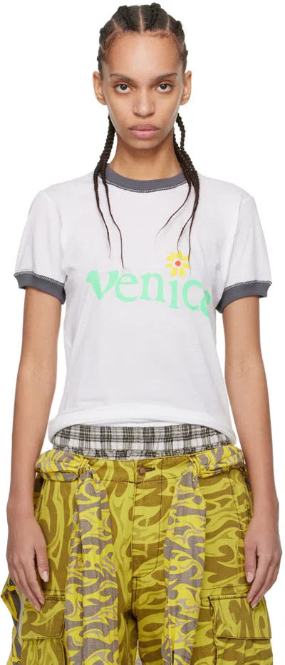 Erl Off-white 'venice' T-shirt In White 1