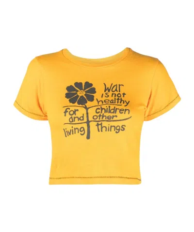 Erl Open-necked Black Shirt In Yellow