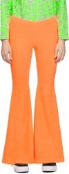 Erl Straight Trousers With Elastic Waistband And Flared Design In 1 Orange