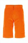 Erl Orange Tailored Shorts With Textured Fabric In Orange