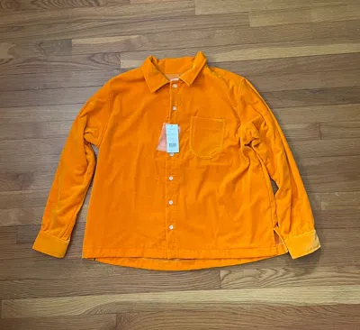 Pre-owned Erl Orange Velvet Shirt In Neon Orange