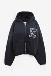 Erl Oversized Logo-appliquéd Cotton-jersey Zip-up Hoodie In Black
