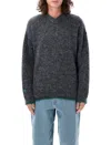 Erl V-neck Sweater Long Sleeves In Dk Grey