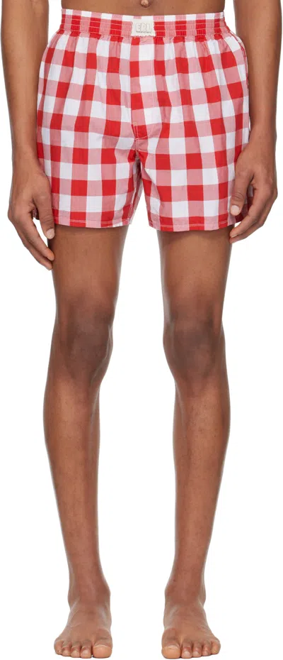 Erl Patterned Shorts In Red