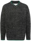 Erl V-neck Sweater Long Sleeves In Grey