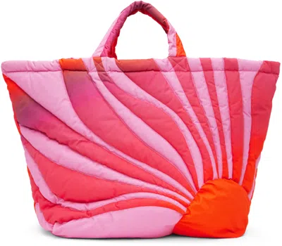 Erl Pink & Orange Sunset Puffer Tote