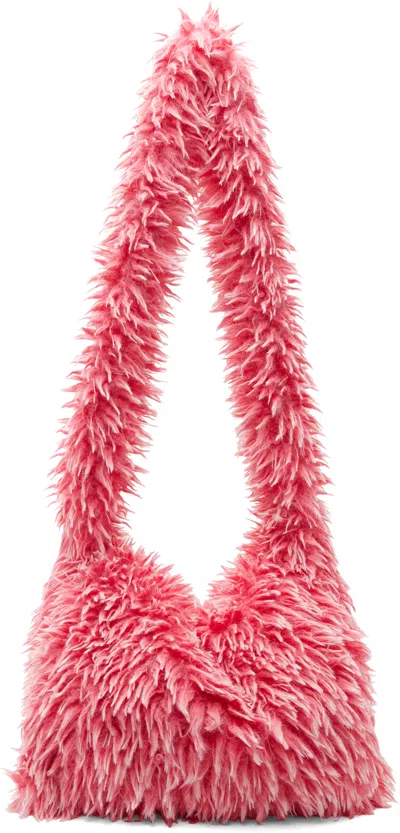 Erl Pink Faux-fur Messenger Bag In 1 Pink