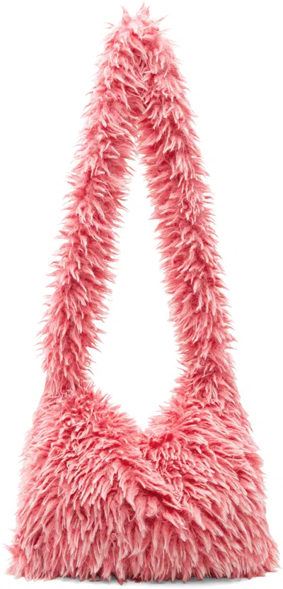 Erl Pink Faux-fur Messenger Bag