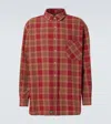 Erl Plaid-check Shirt In Red Plaid