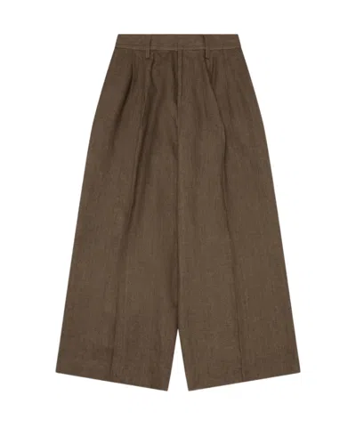 Erl Pleated Casual Pants In Brown