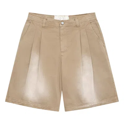 Pre-owned Erl Pleated Chino Shorts Woven 'beige' | Tan | Men's Size L In Brown