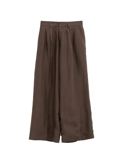 Erl Pleated Trousers In Brown