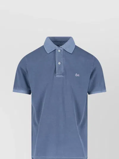 Erl Polo Collared Shirt Short Sleeves In Blue