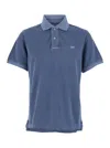 Erl Polo Con Colletto Classico E Logo Lettering Sul Fronte In Cotone Blu Uomo In Blue