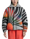 Erl Pre-loved Sunset Puffer Jacket In Grey And Orange In Multi