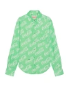 Erl Green Printed Shirt In Green Coca Cola